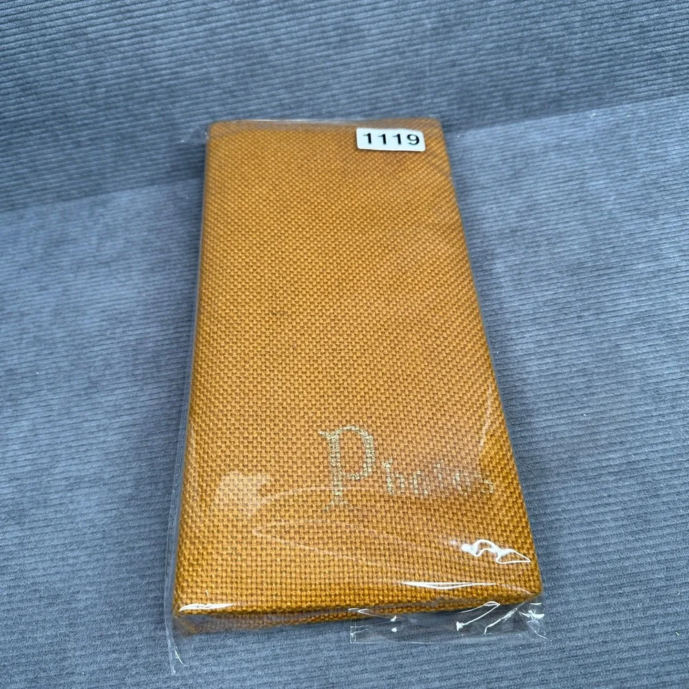 Phaidon Vintage Mustard Yellow Canvas 3-Ring Binder Organizer Slim 8x3.5